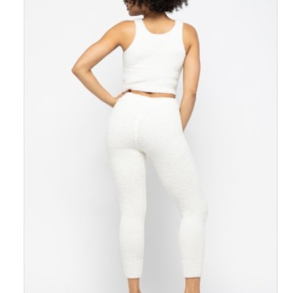 3PC Teddy Bear Lounge set Long sleeve cardigan cropped tank legging - Picture 5 of 12